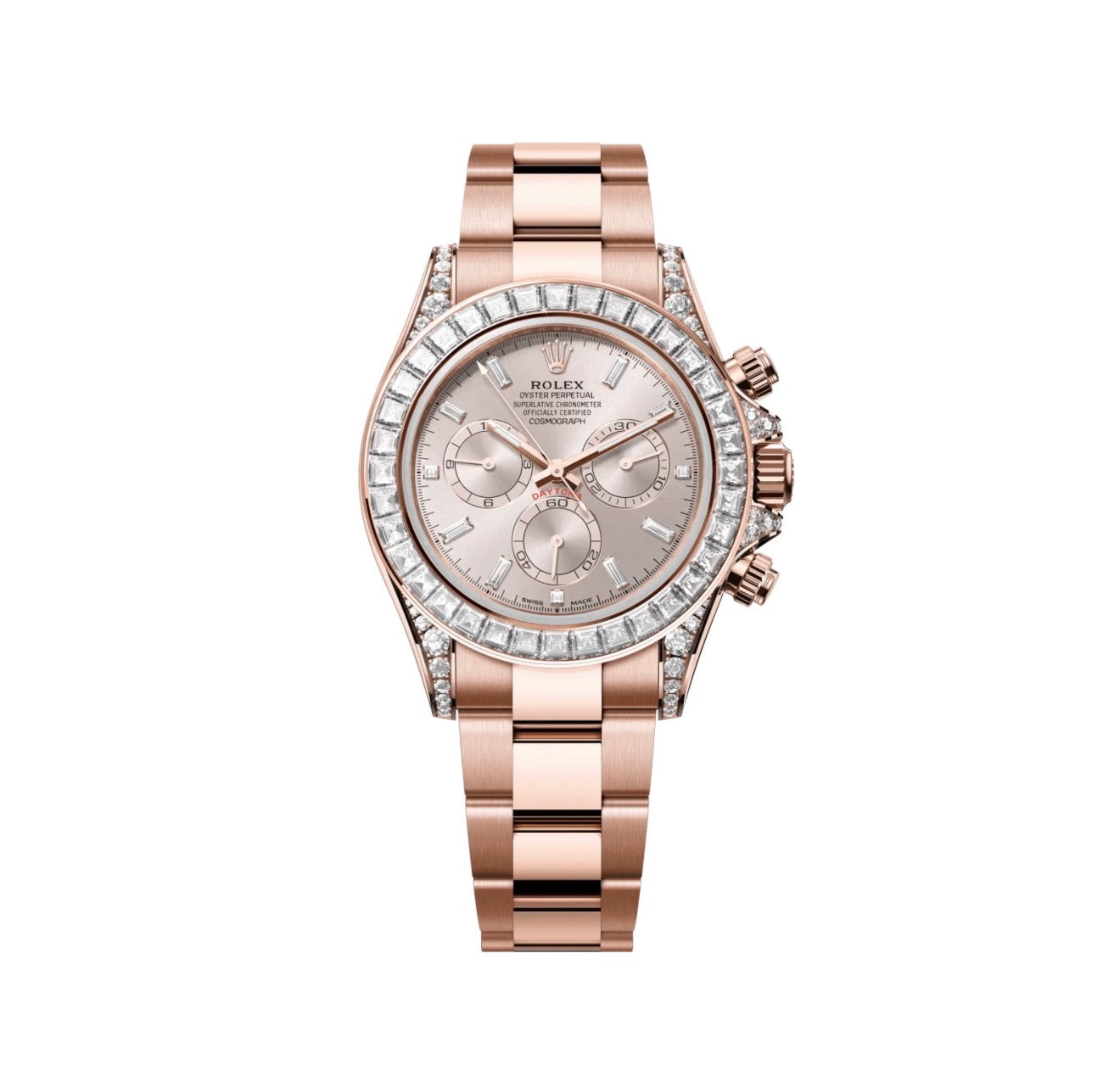 Daytona Rose Gold Sundust Diamond Dial Diamond Bezel