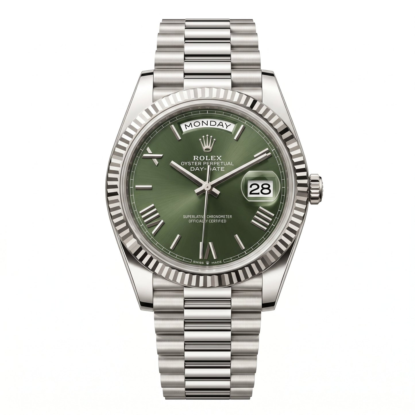 Day-Date 40 Silver "Olive Green" President