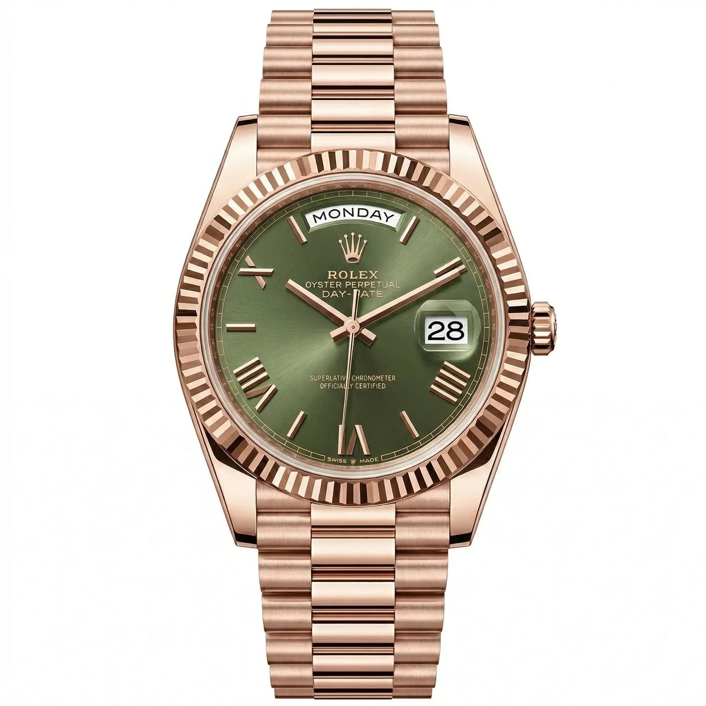 Day-Date Rose Gold Olive Green Dial