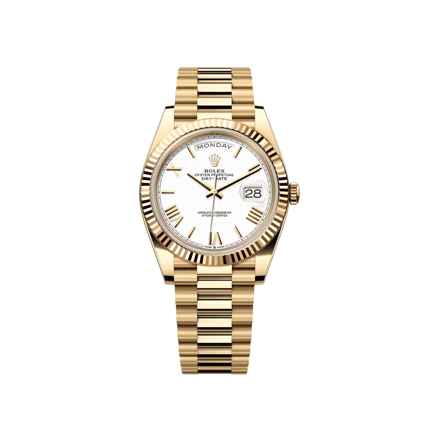 Rolex Day-Date 40 228238 Yellow Gold White Roman Numerals Dial