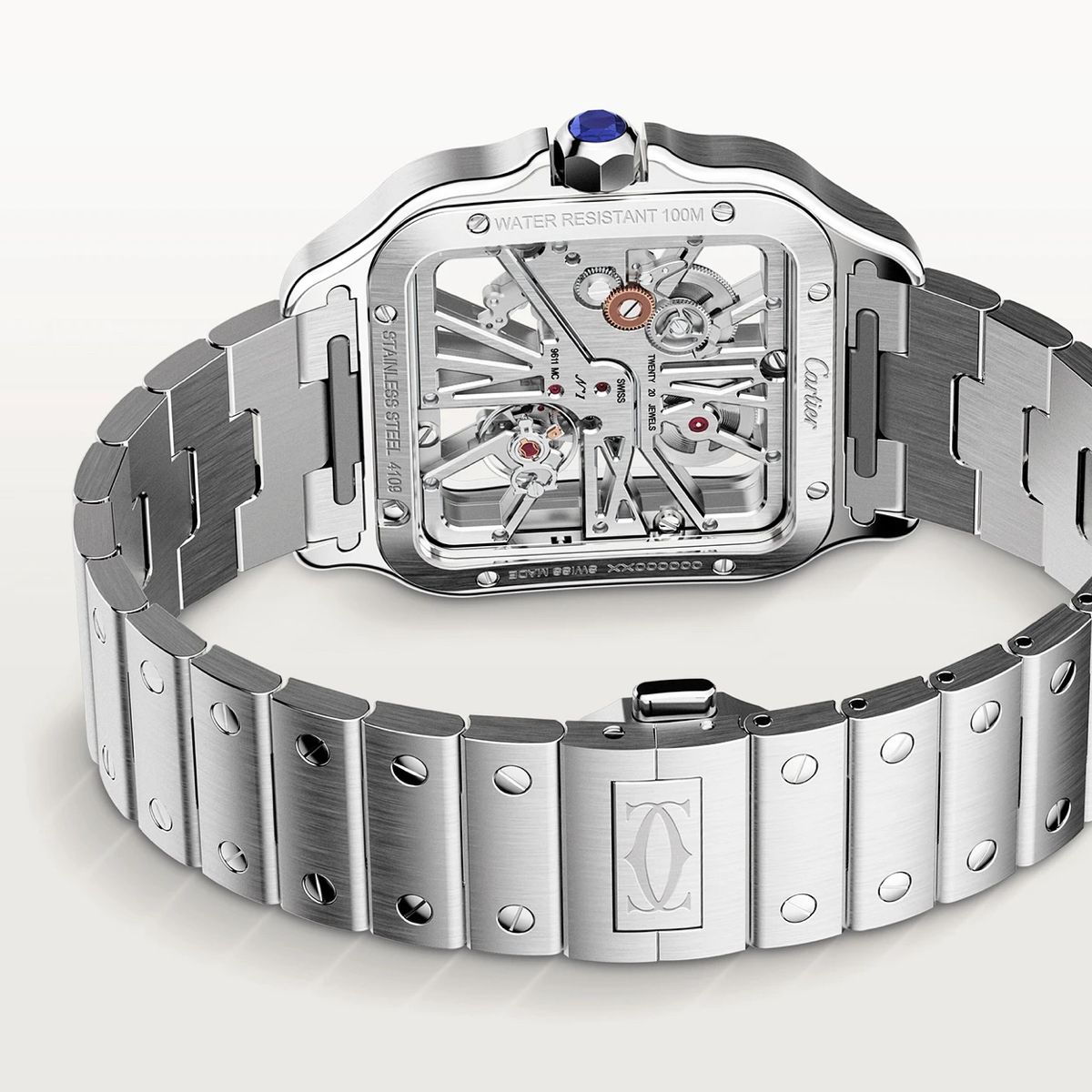 Cartier Santos Skeleton Stainless Steel