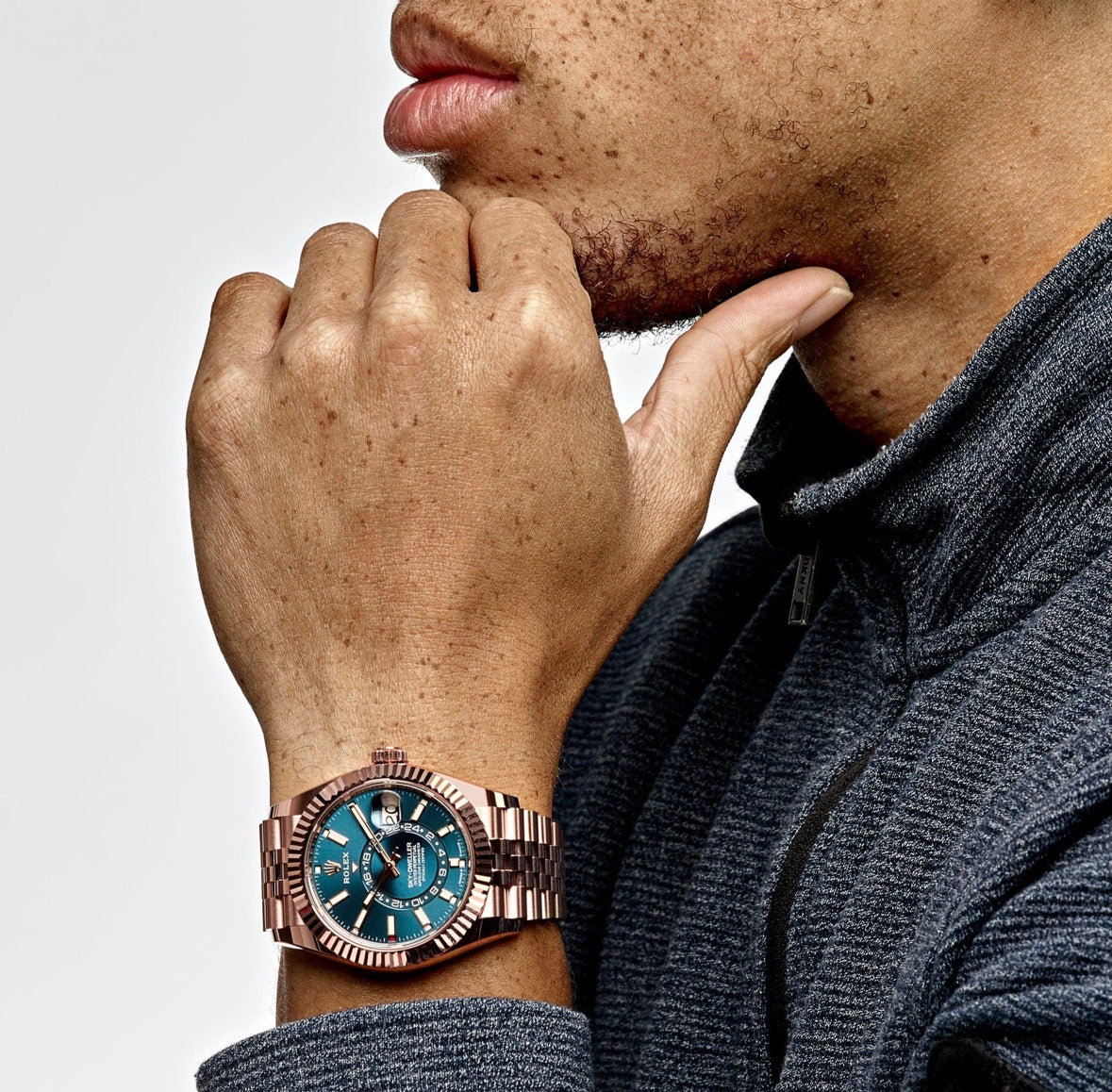 Sky-Dweller Rose Gold Blue-Green Dial Jubilee