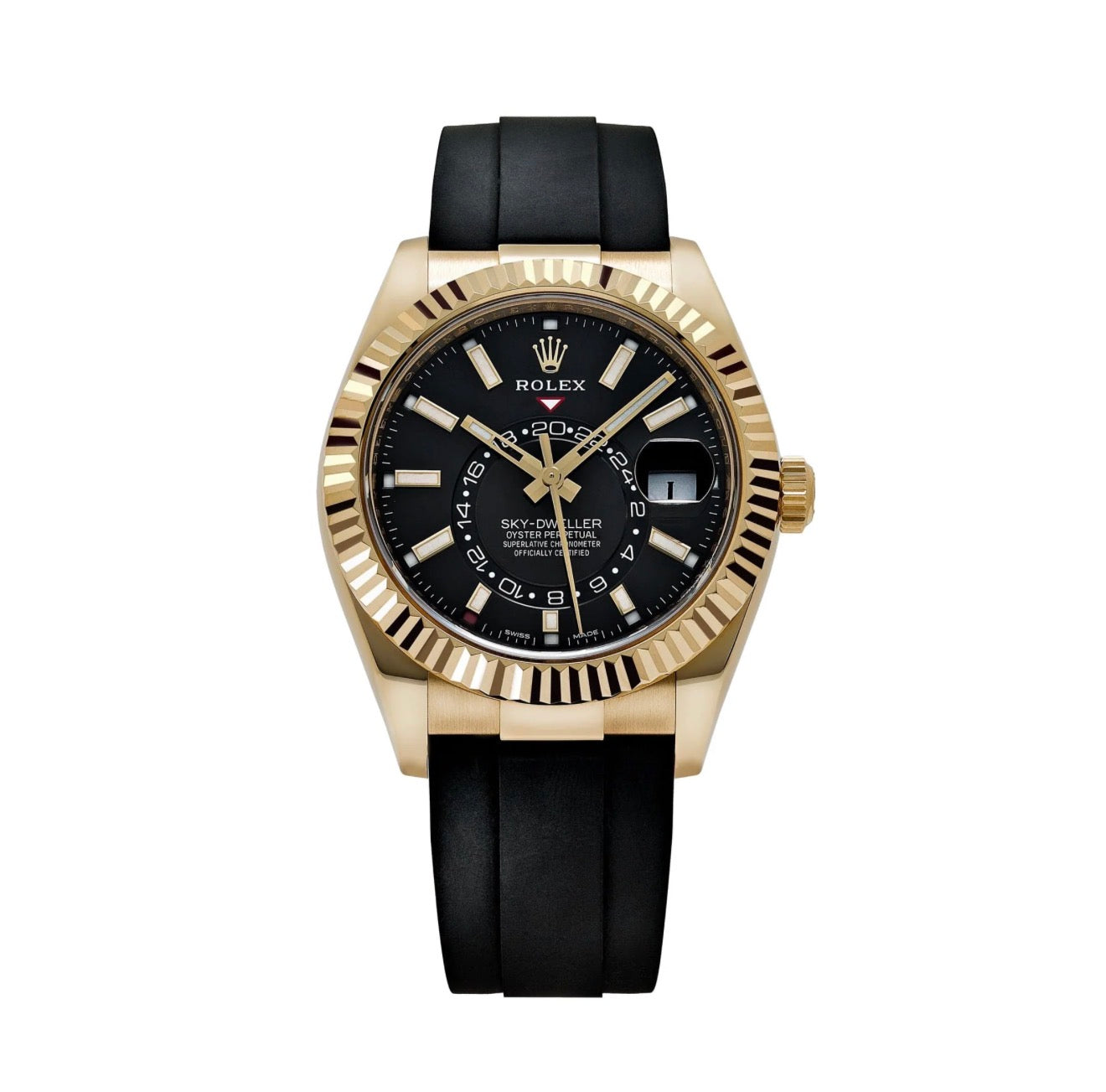 Sky-Dweller Yellow Gold Bright Dial Rubber