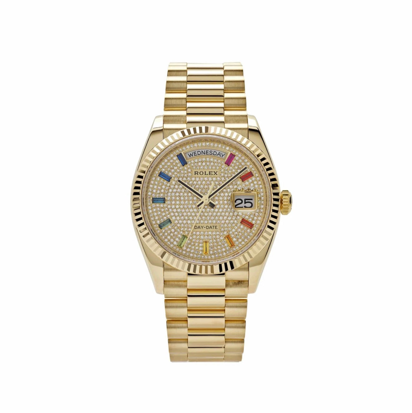 Day Date Yellow Gold Rainbow 36 mm
