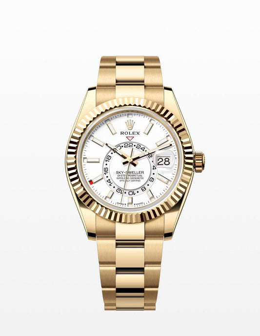 Sky Dweller Yellow Gold White Dial 42 mm