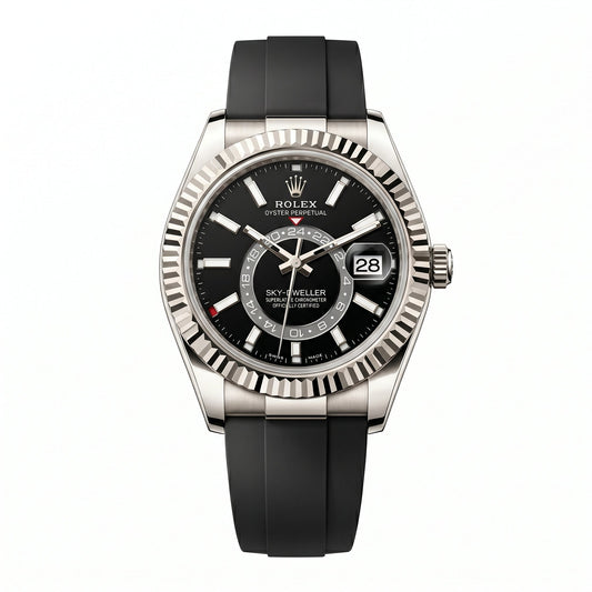 Sky-Dweller  Silver Oysterflex "Black Dial"