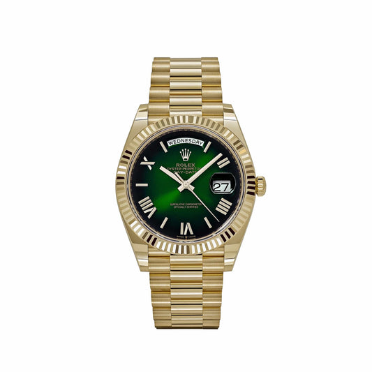 Rolex Day-Date 40 228238 Yellow Gold Green Ombre Roman Numerals Dial (2025)