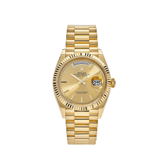Rolex Day-Date 36 128238 Yellow Gold Champagne Dial