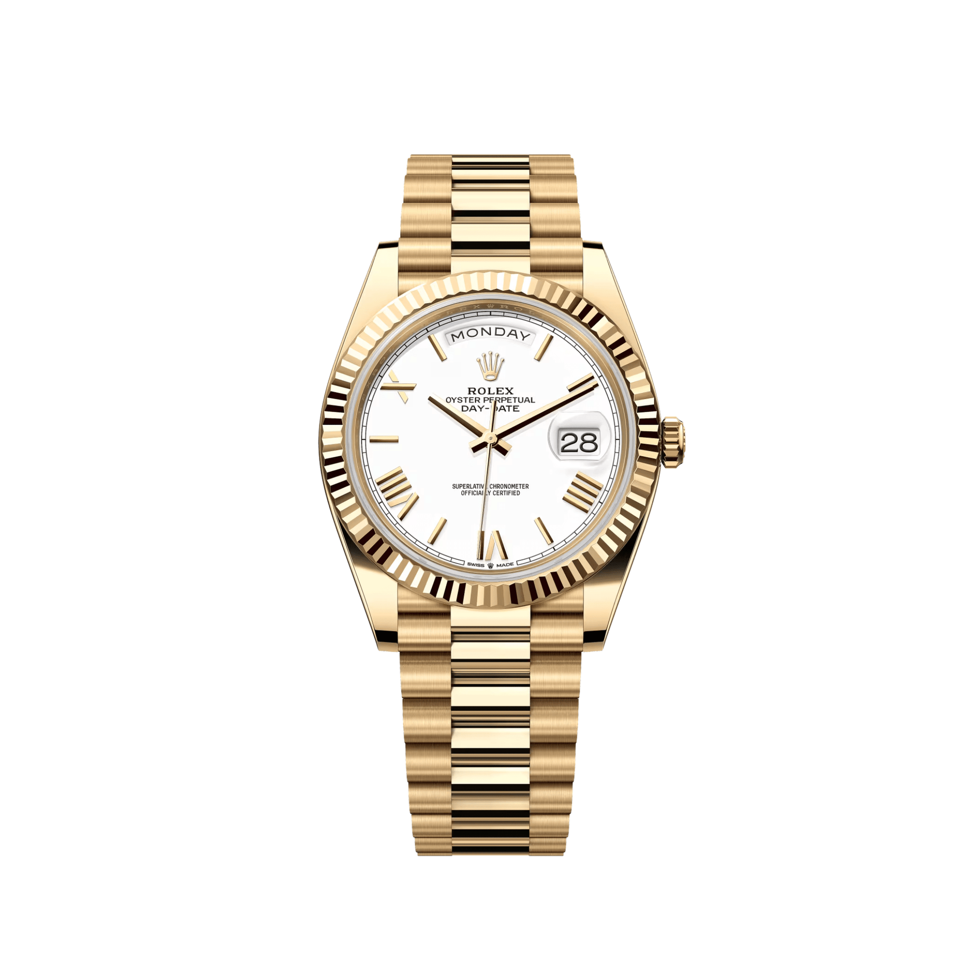 Rolex Day-Date 40 228238 Yellow Gold White Roman Numerals Dial