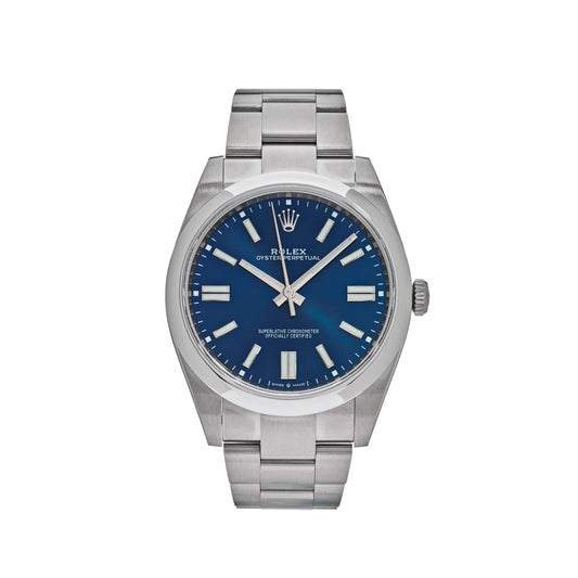 Rolex Oyster Perpetual 41 124300 Stainless Steel Bright Blue Dial